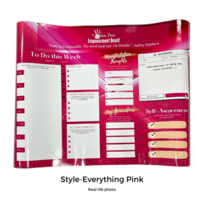 Empowerment Boards- Dry Erase Wall Planners/Action Board - Peel & Stick Sticker, Everything Pink