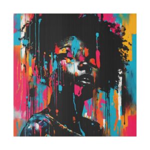 Abstract Paint Black Girl Matte Canvas, Stretched, 0.75"