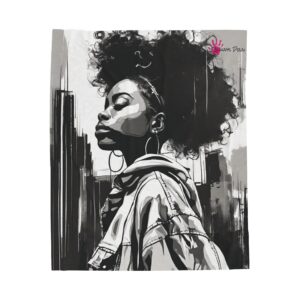 Throw Blanket Soft Black Girl Abstract Art Urban Street Style